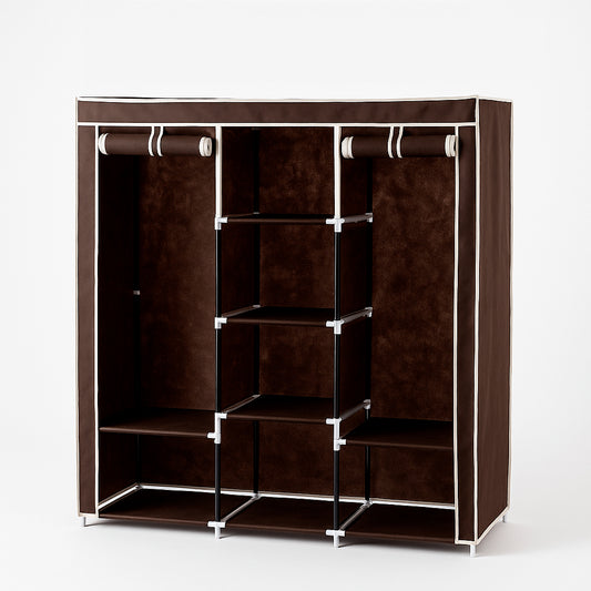 Organizador de Ropa 3 Cuerpos con Estanterías – Estructura Metálica y Cobertura de Tela