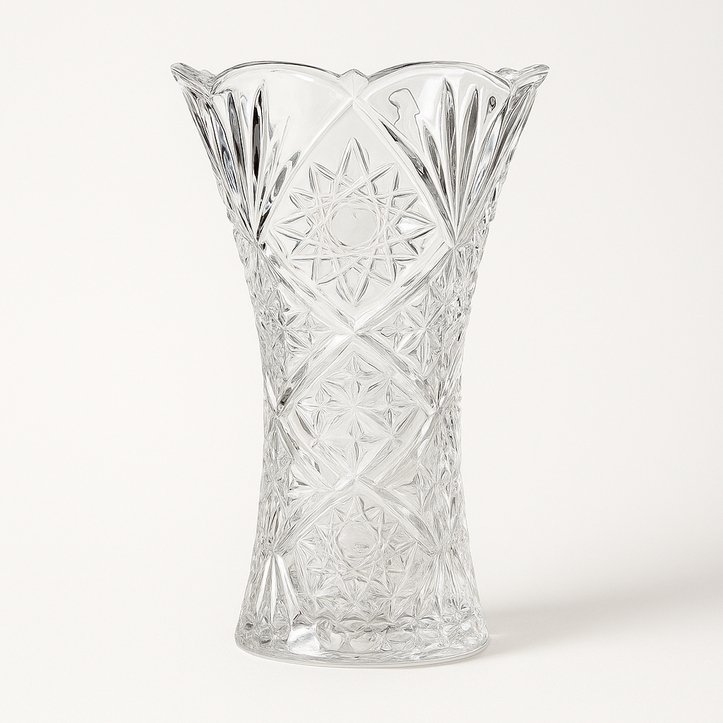 Florero de Cristal Tallado RC Rongcheng 25cm