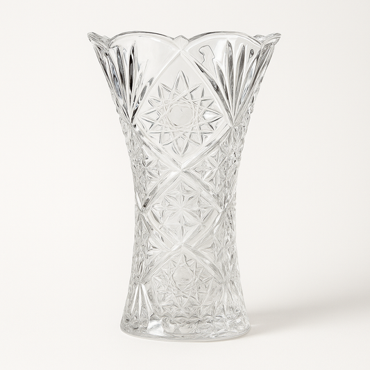 Florero de Cristal Tallado RC Rongcheng 25cm