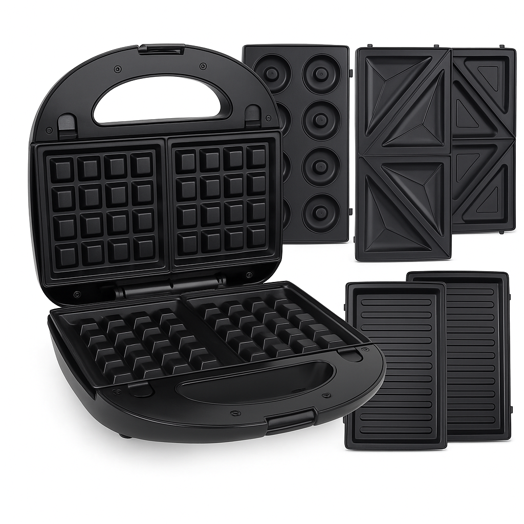 Wafflera 4 en 1 con Placas Intercambiables
