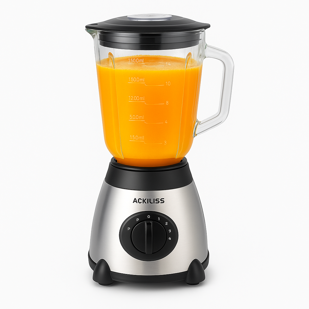 Licuadora Eléctrica Ackilliss 1.5L Inoxidable – 1000W